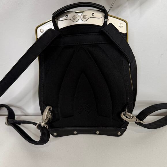 Boblbee Scarabée hard-shell mini backpack St Tropez model in metallic gold. main image 4